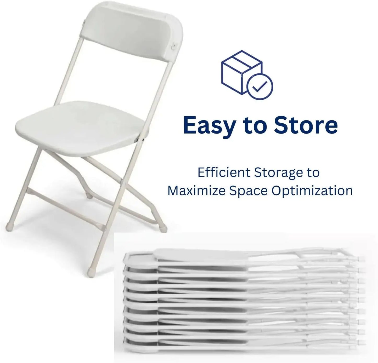 White Folding Chairs 10 Pack Portable Event Chairs Church