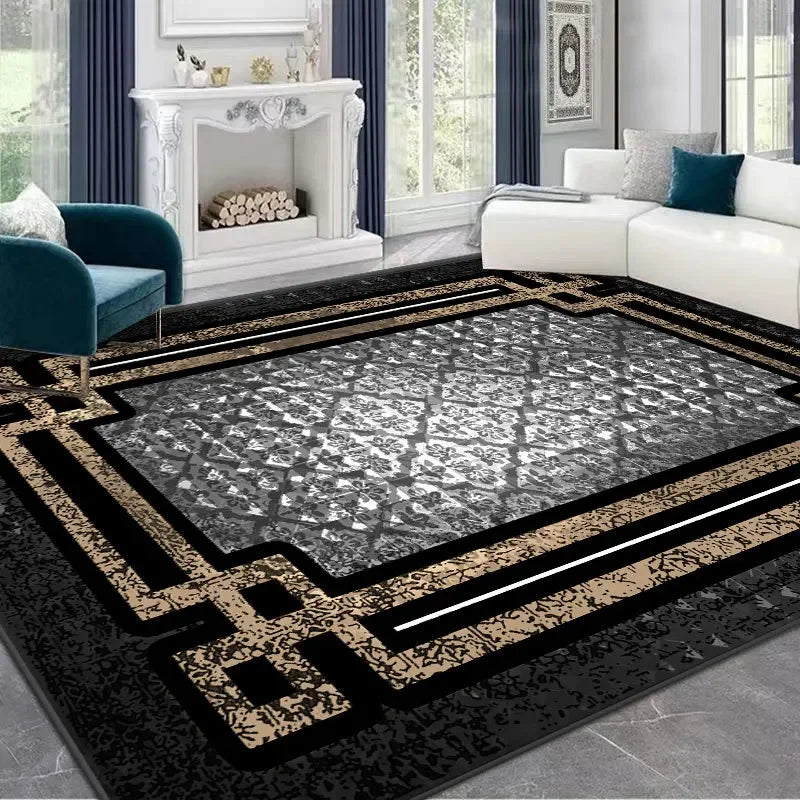 Light Luxury Anti Slip Bedside Rug Living Room Washable