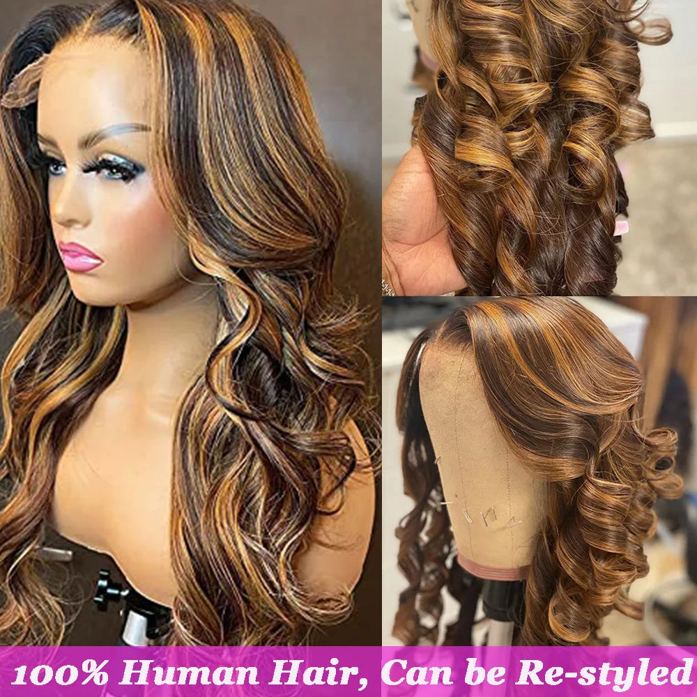 Brazilian Body Wave Wig Honey Blonde 13x6 HD Lace Front Wig