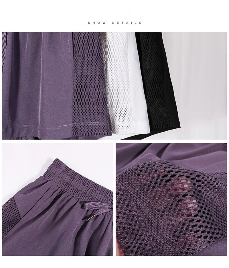 Summer Yoga Shorts Women 2 In 1 Quick Dry Breathable