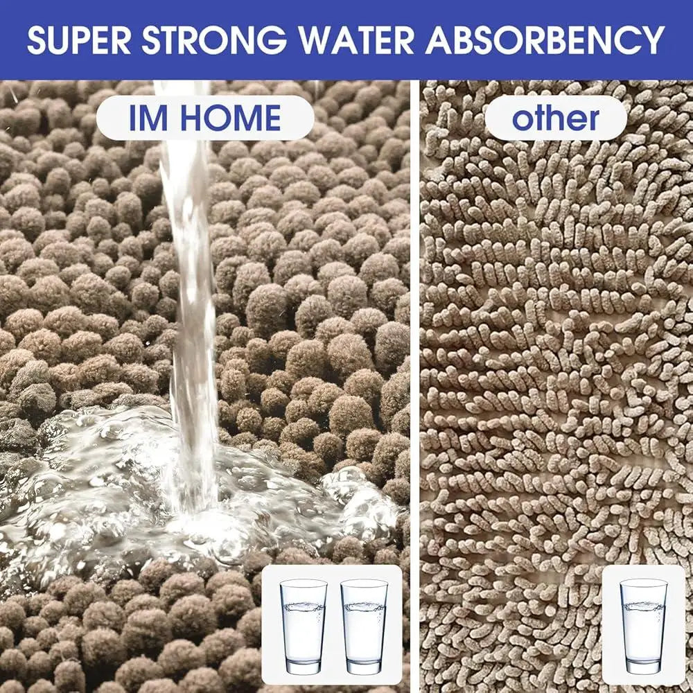 Ultra Soft Chenille Bath Rugs Non Slip Absorbent Mat Set