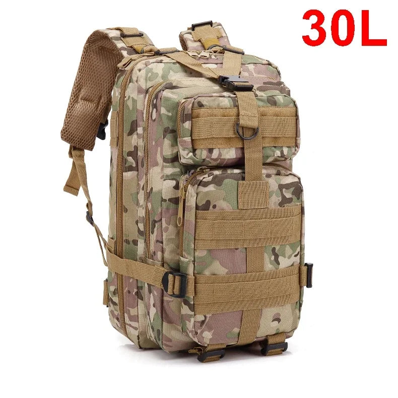 30 To 50L Tactical Backpack Unisex Assault Pack Molle System Survival Hiking Trekking EDC Hunting Bag