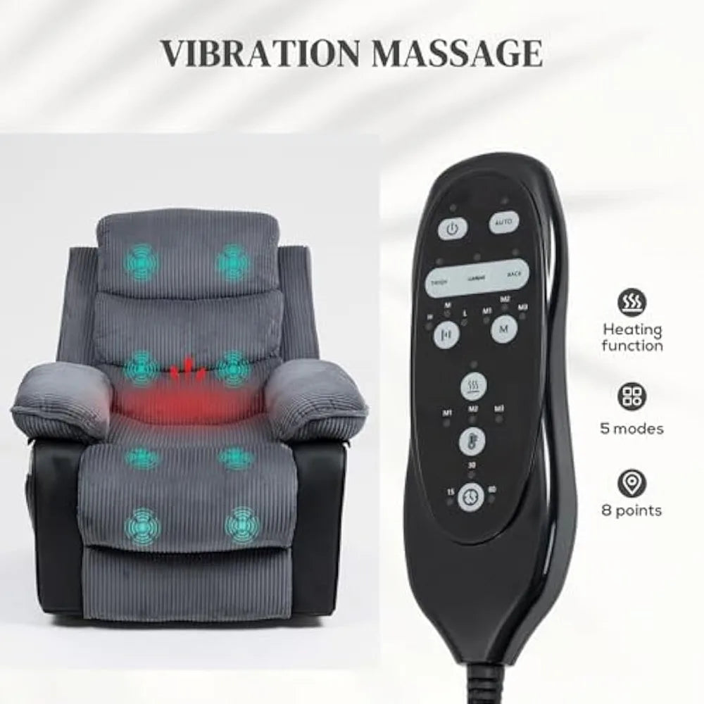 Power Lift Recliner Chair With Massage And Heat For Elderly