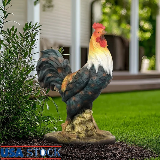 Life Sized Rooster Garden Statue GFRC Concrete Lawn Decor