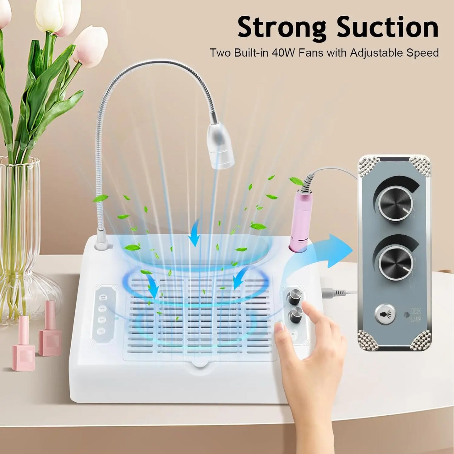 5 In 1 Nail Drill Manicure Machine 30000rpm Nail Lamp