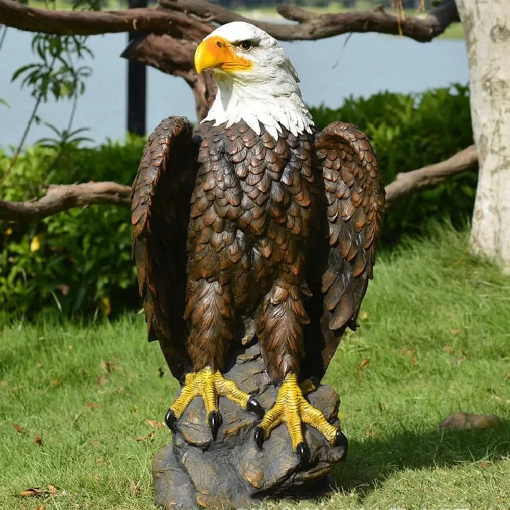 American Bald Eagle Hanging Statue Resin Hand Painted Decor