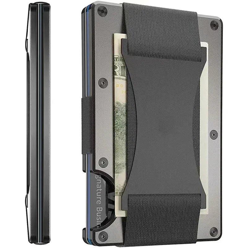 Carbon Fiber Metal Minimalist Slim Card Holder RFID Wallet