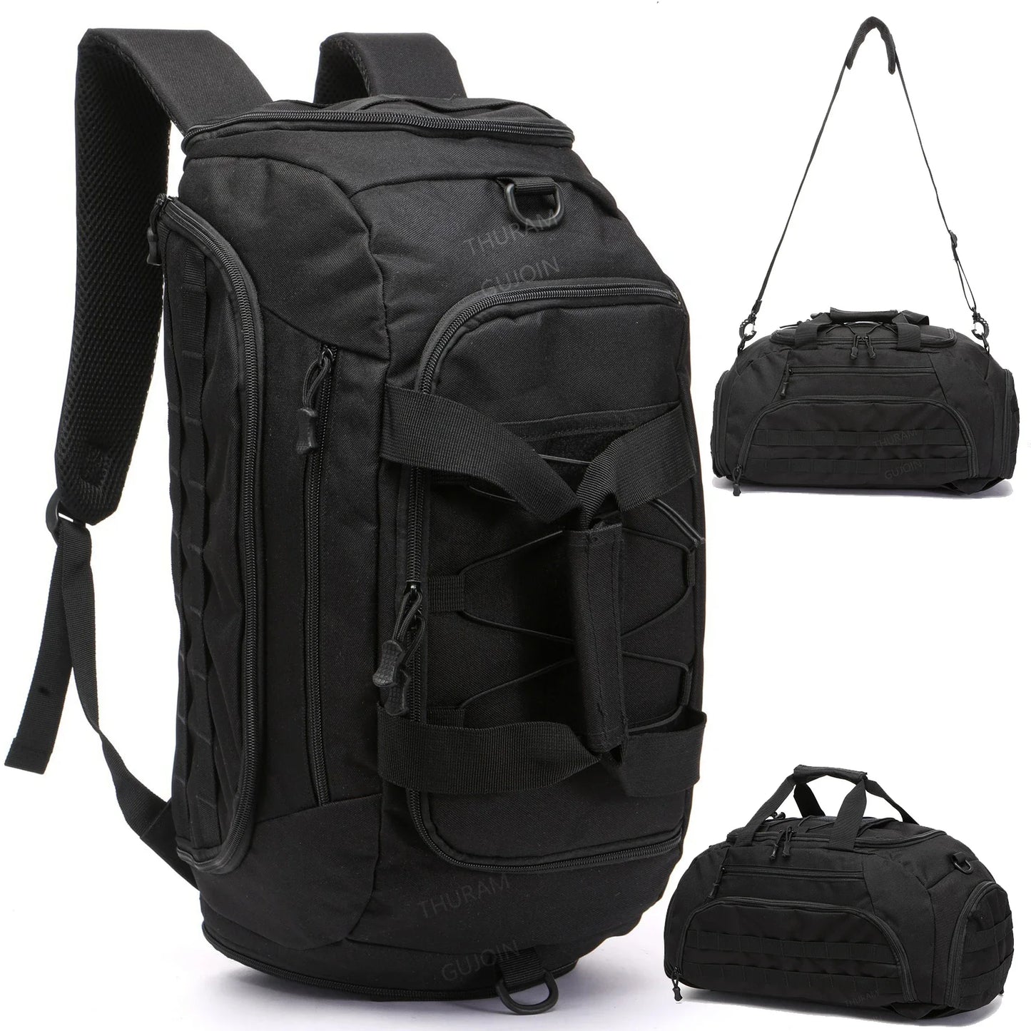 3 In 1 Tactical Gym Backpack With Shoe Compartment Duffel Bag