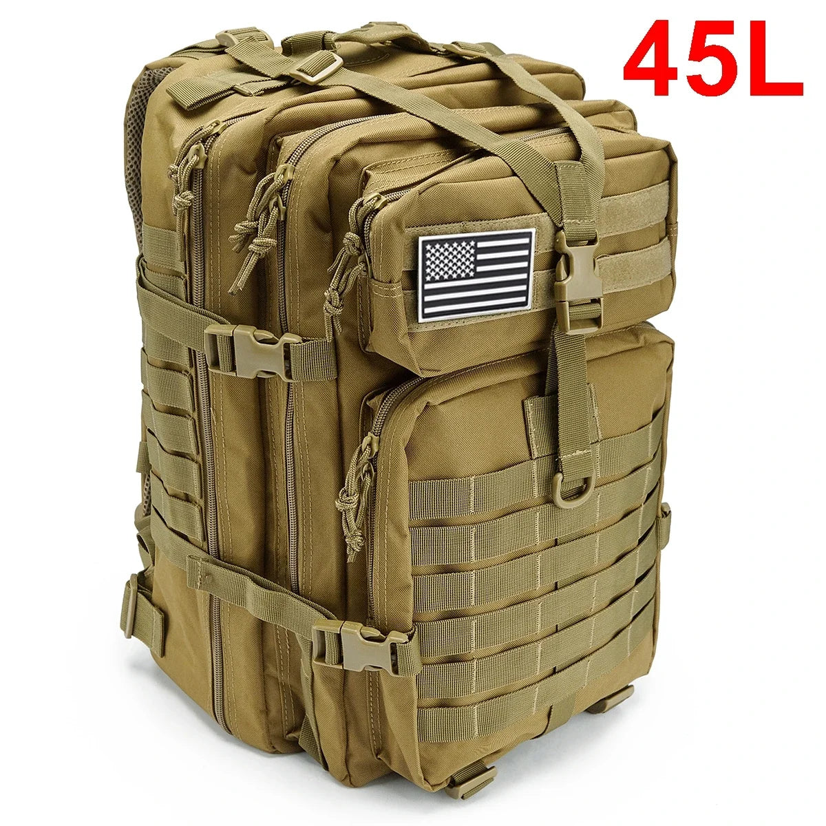 30 To 50L Tactical Backpack Unisex Assault Pack Molle System Survival Hiking Trekking EDC Hunting Bag