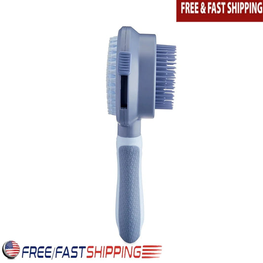 Dog Retractable Pin Brush Dual Sided Self Clean Ergonomic