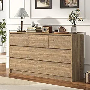 White Malm Dresser 55 Wide 10 Drawers Modern Wood Chest