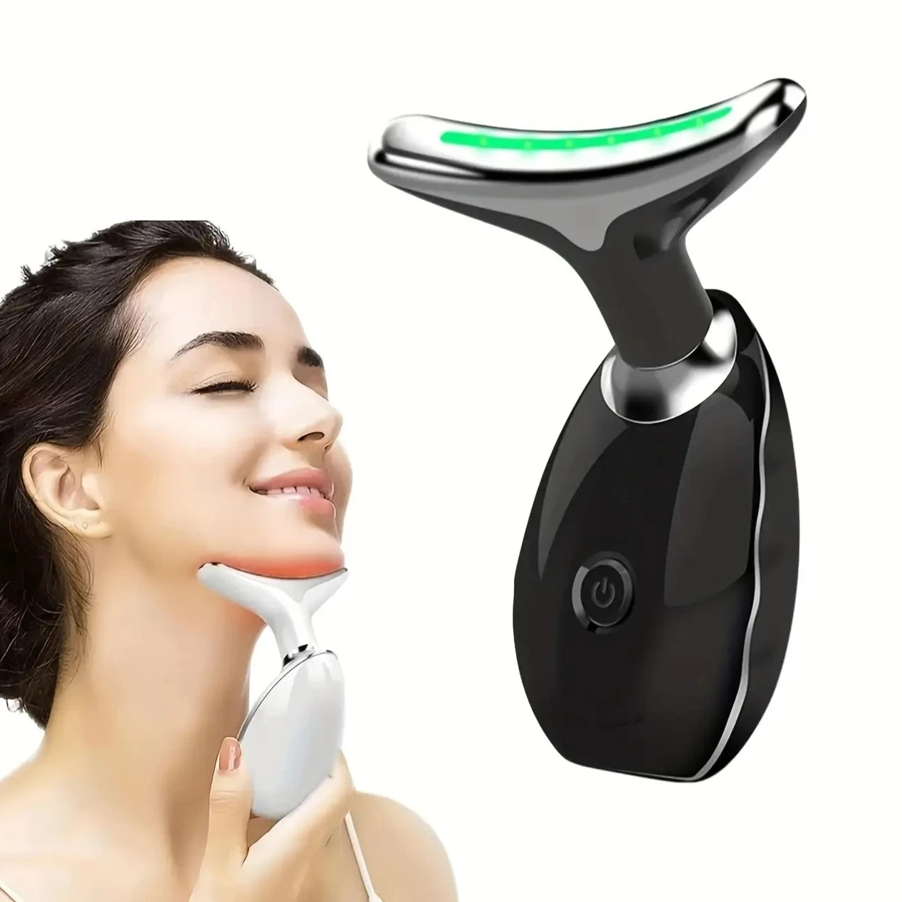 7LED Color Vibrating Neck Massager USB Charging Face Spa