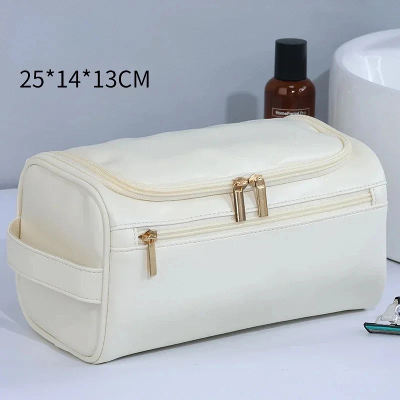 PU Leather Toiletry Bag for Men and Women Dopp Kit Hanging Travel Toiletry Bag Large Cosmetic Bag