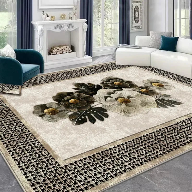 Light Luxury Anti Slip Bedside Rug Living Room Washable