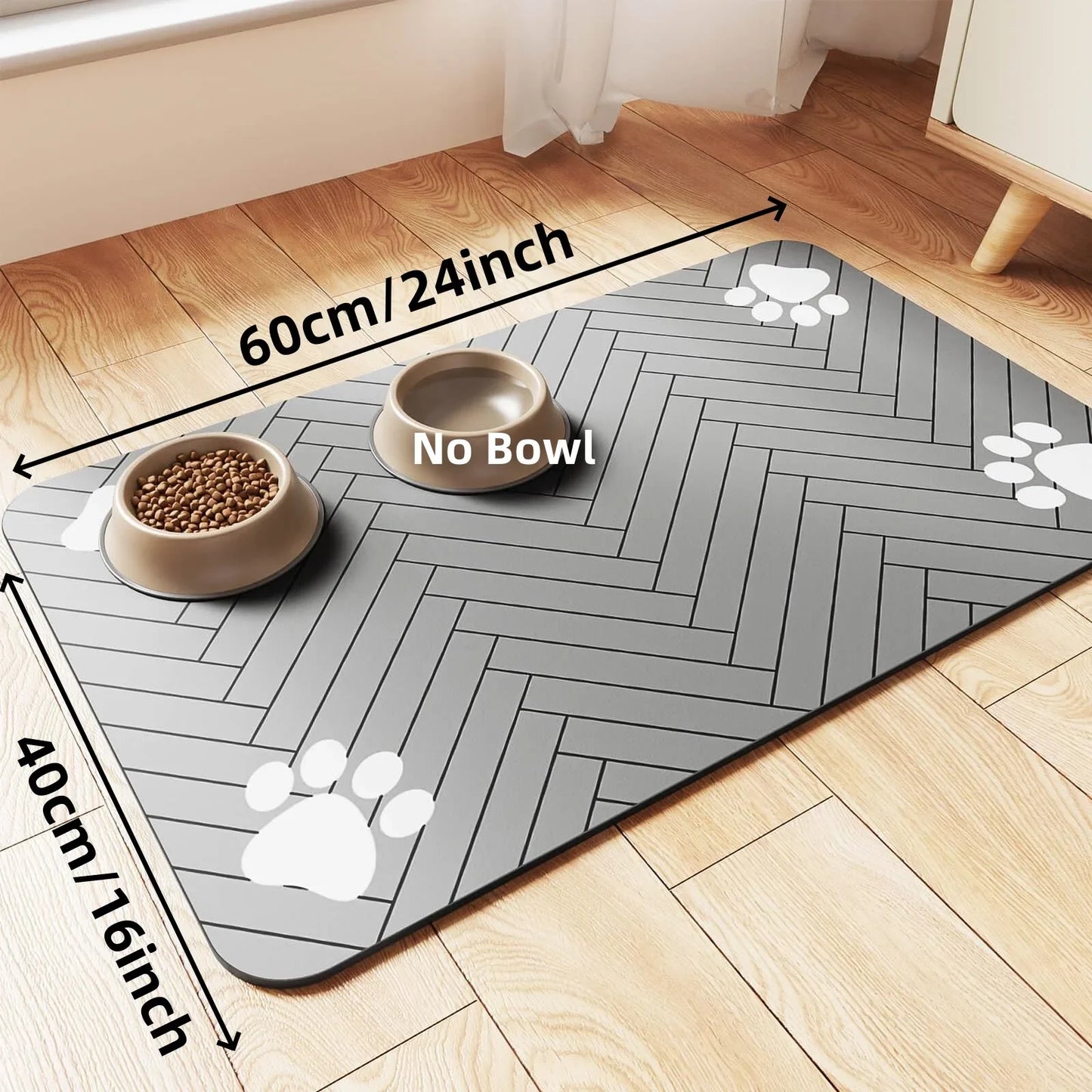 Pet Feeding Mat Absorbent Placemat With Waterproof Backing