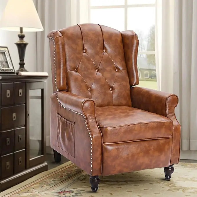 Wingback Recliner Chair With Heat Massage Tufted Sofa
