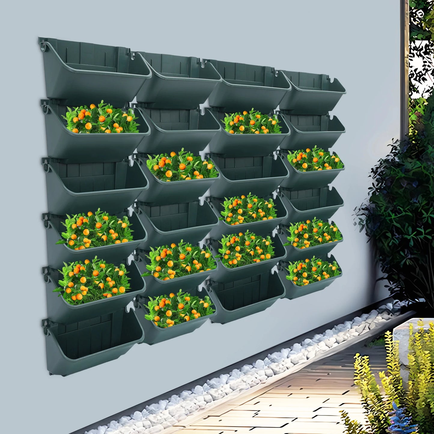 24 Pieces Garden Outdoor Wall Planter Set Vertical Pots