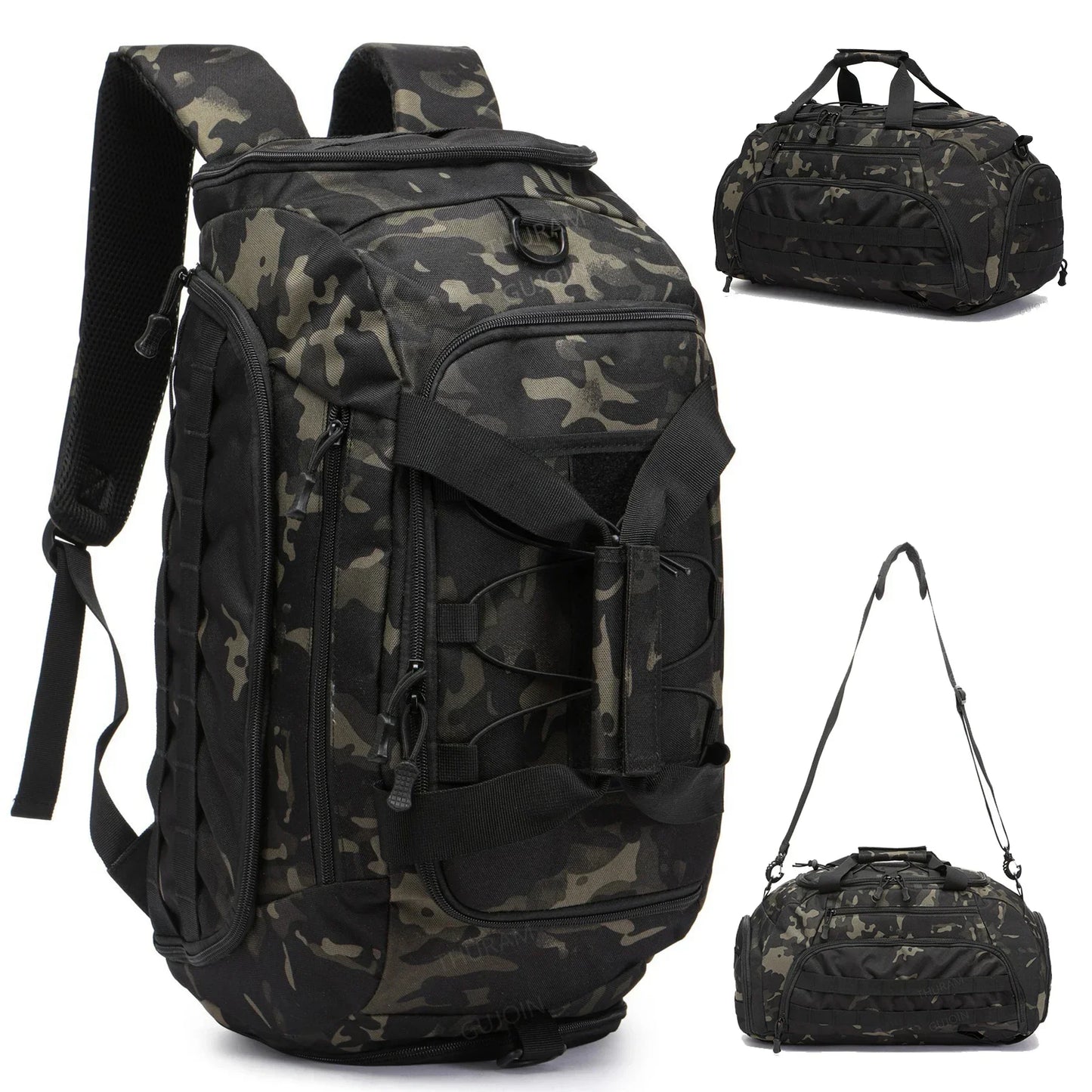 3 In 1 Tactical Gym Backpack With Shoe Compartment Duffel Bag