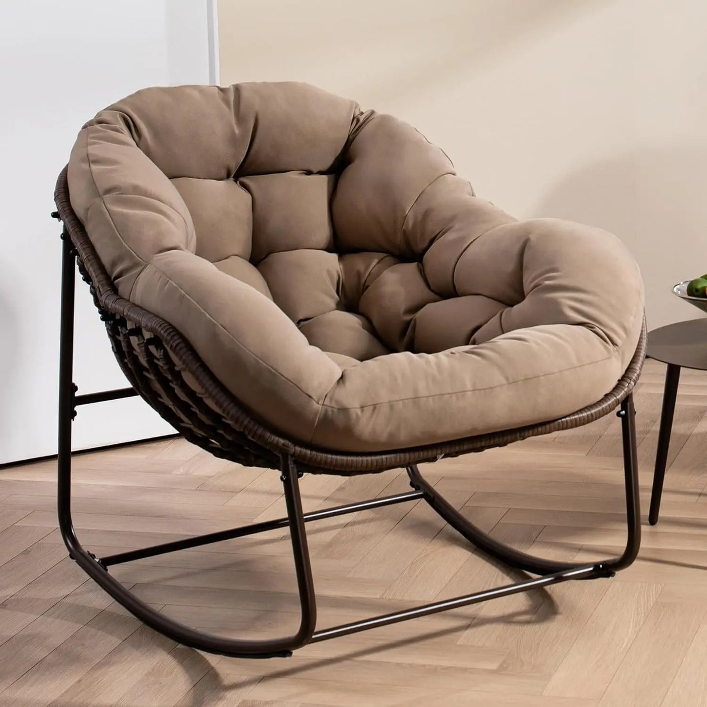 Outdoor Patio Rocking Chair Oversized Papasan Cushion Seat