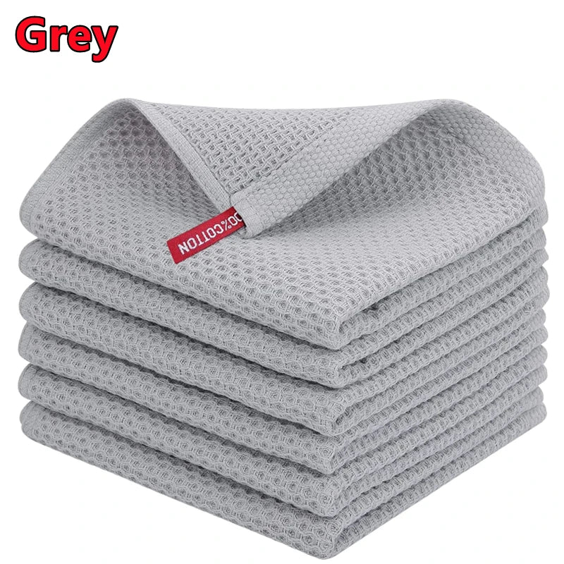 Six Pack 100 Percent Cotton Waffle Weave Dish Cloths