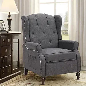 Wingback Recliner Chair With Heat Massage Tufted Sofa
