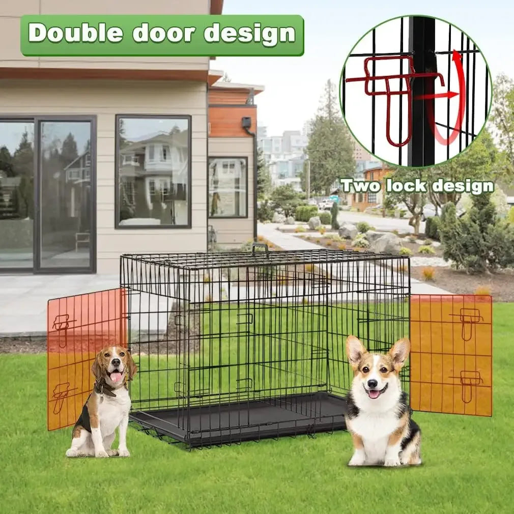 42 Inch Folding Metal Wire Dog Crates For Large Dogs