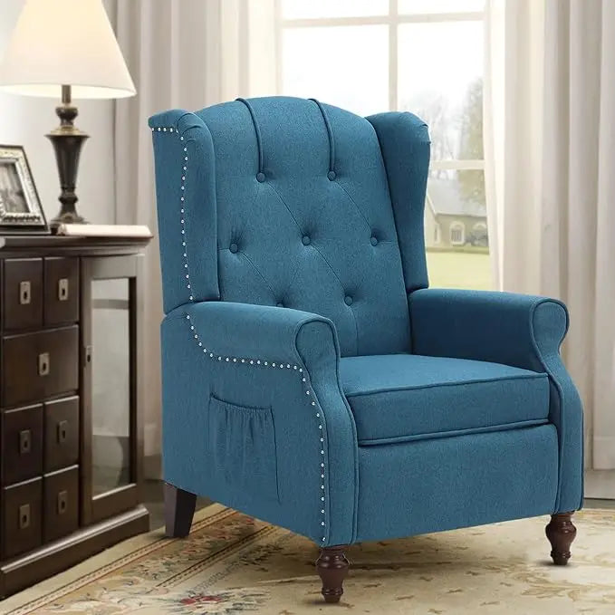 Wingback Recliner Chair With Heat Massage Tufted Sofa