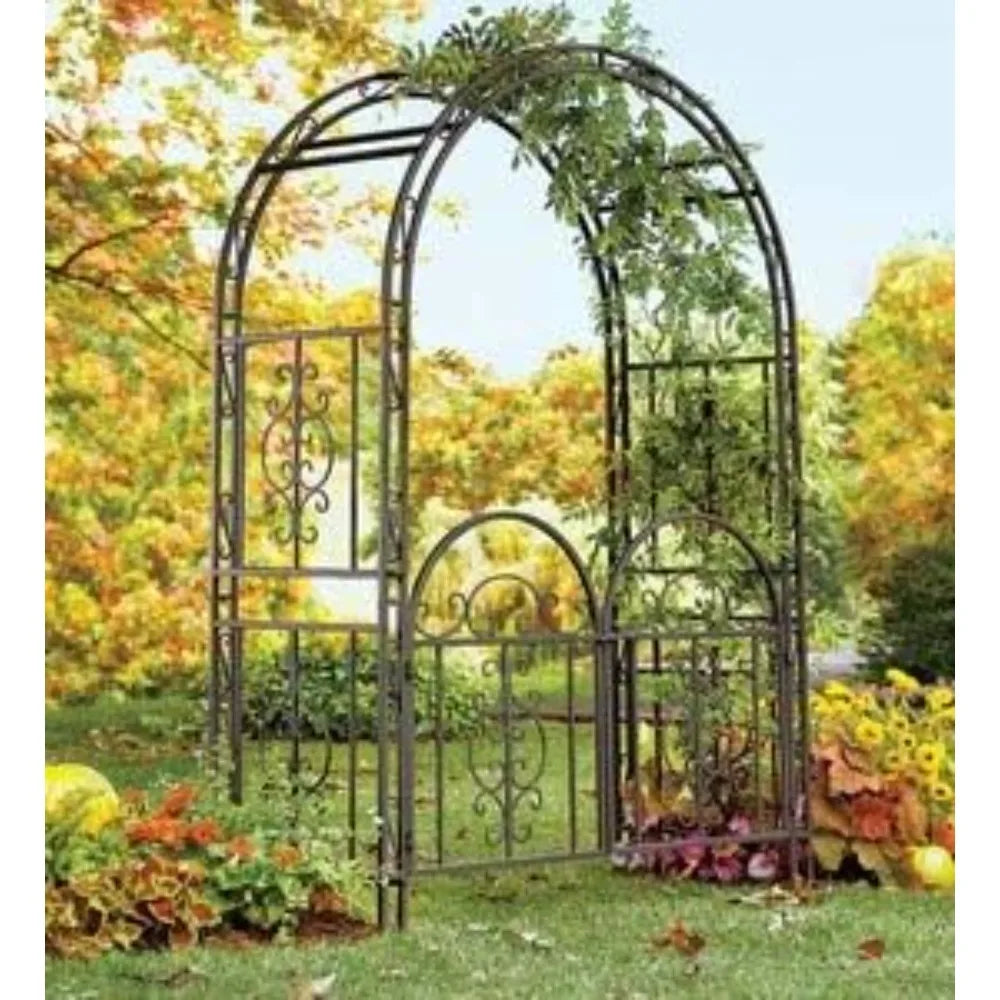 Arch Metal Garden Arbor Double Gate Montebello 84 Inches