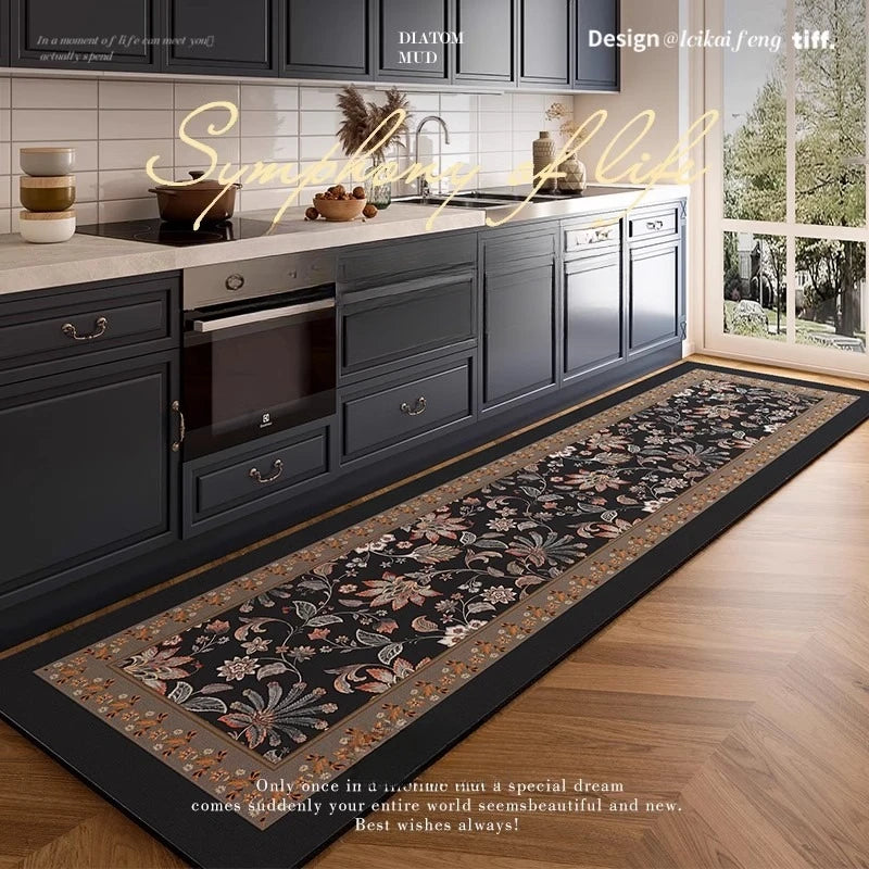 American Light Luxury Kitchen Floor Mat Non Slip Waterproof