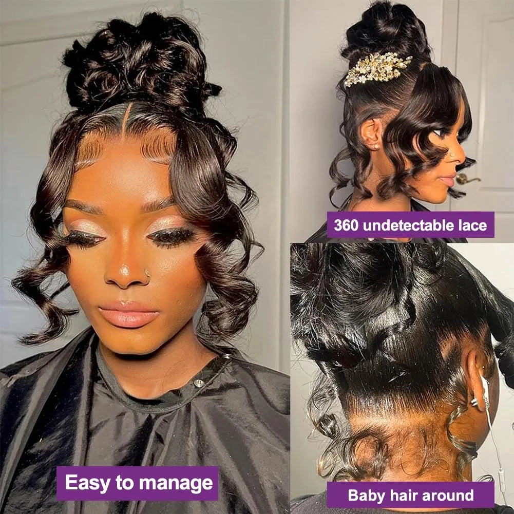Hidden Strap Body Wave 360 Full Lace Wig Glueless Drawstring