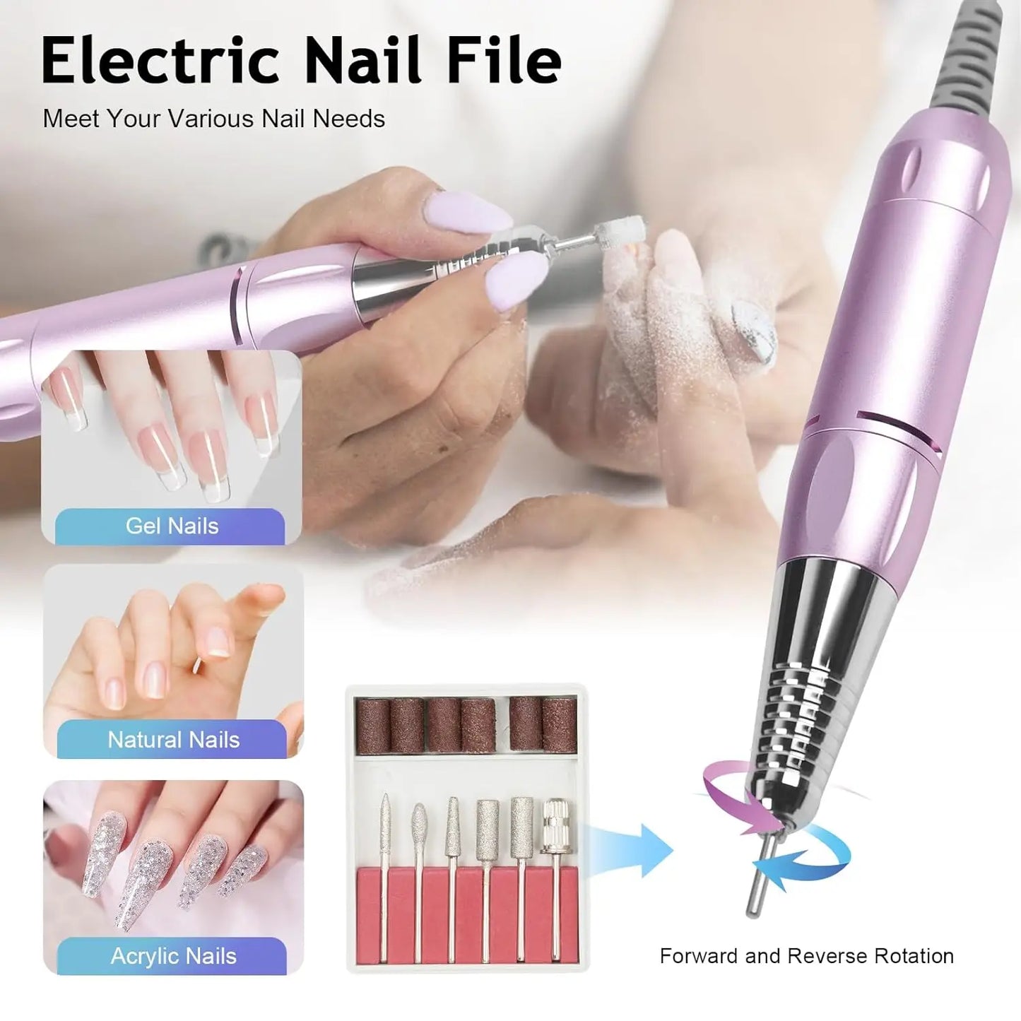 5 In 1 Nail Drill Manicure Machine 30000rpm Nail Lamp