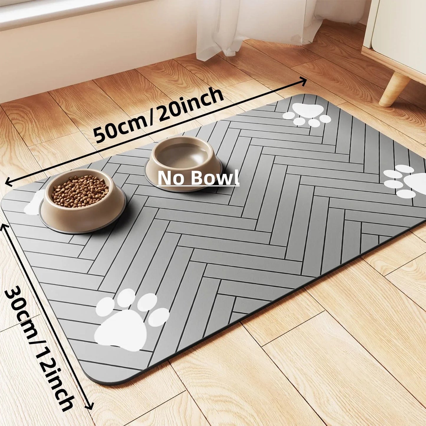 Pet Feeding Mat Absorbent Placemat With Waterproof Backing