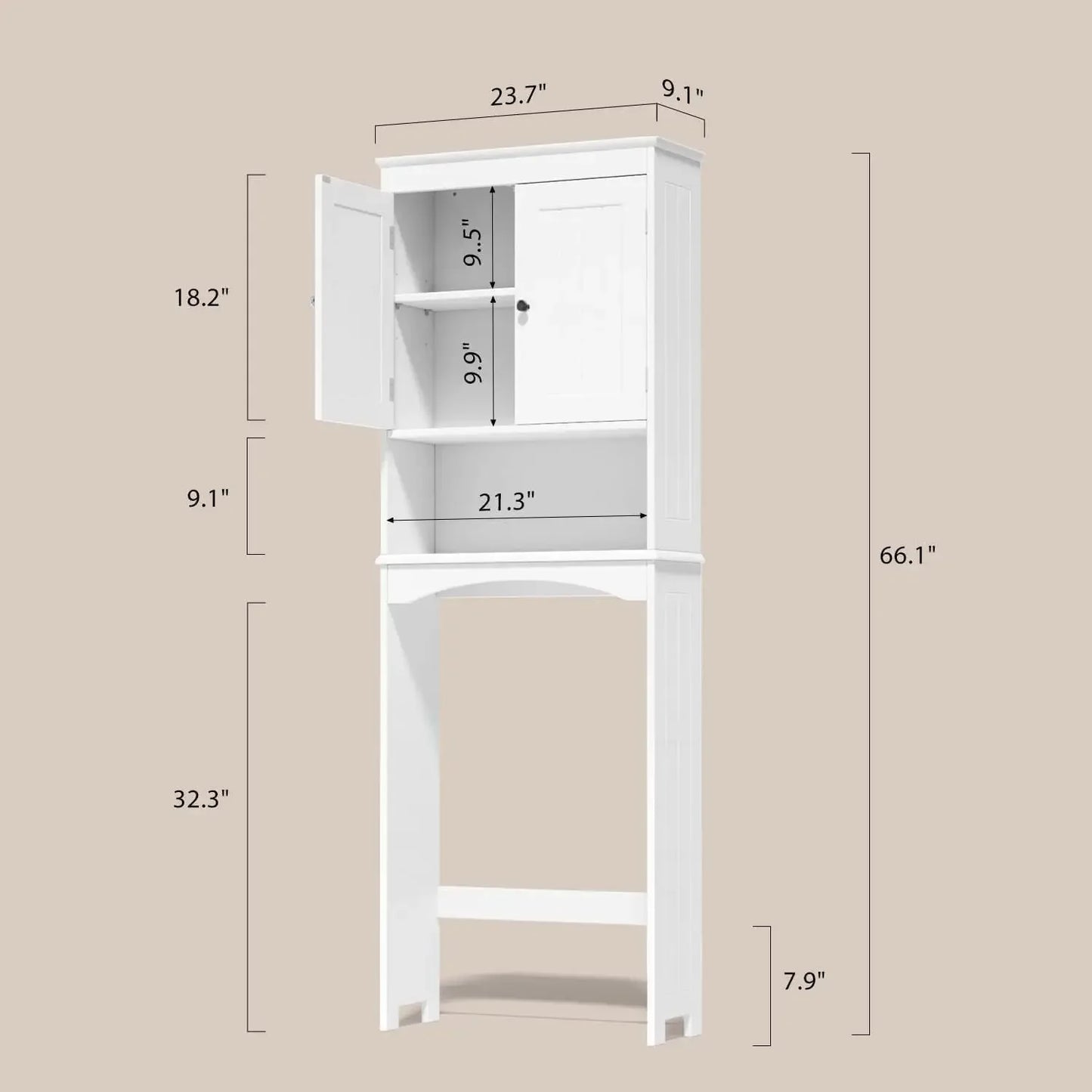 Over The Toilet Storage Cabinet With Adjustable Shelf