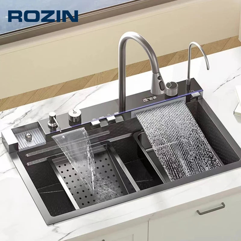 Whale Sink 304 Stainless Steel With Digital Display Faucet