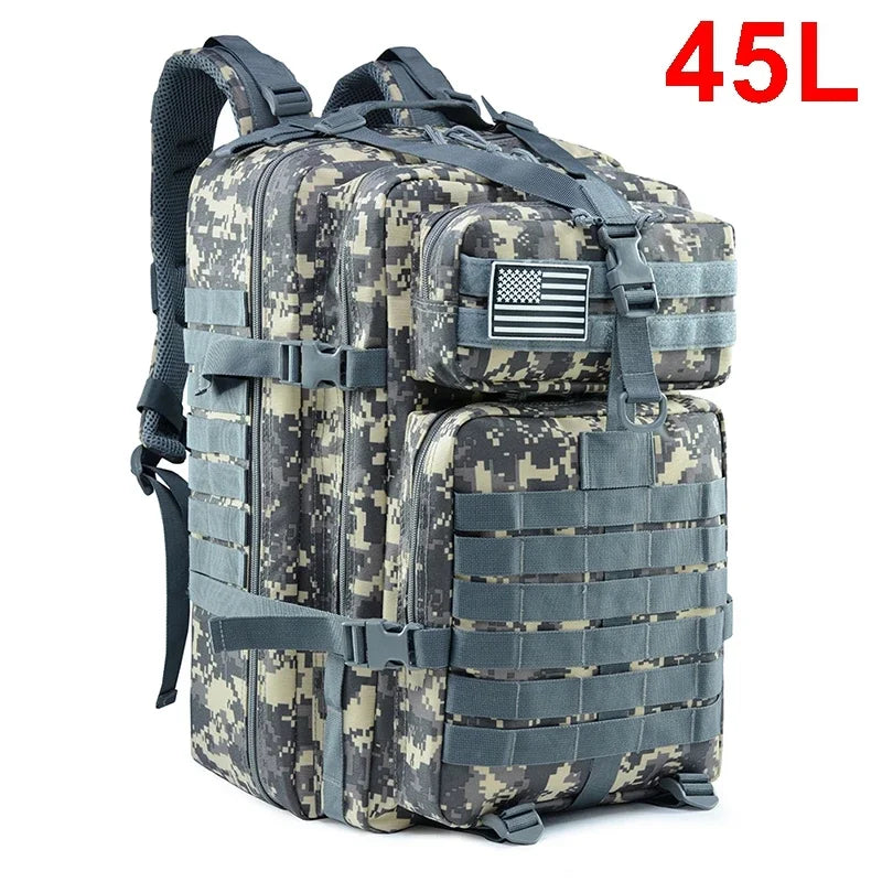 30 To 50L Tactical Backpack Unisex Assault Pack Molle System Survival Hiking Trekking EDC Hunting Bag