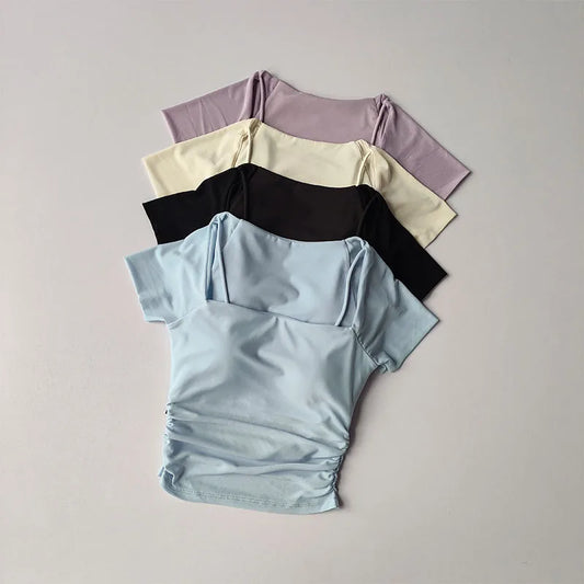 Summer New Fake Two Piece Yoga Dress With Chest Cushion
