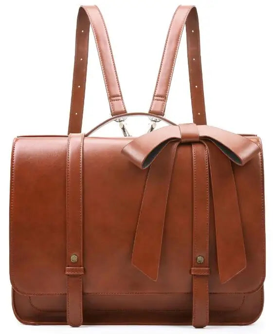 PU Leather 14 Inch Laptop Bag for Women Courier Shoulder Satchel Square Bag for College Travel