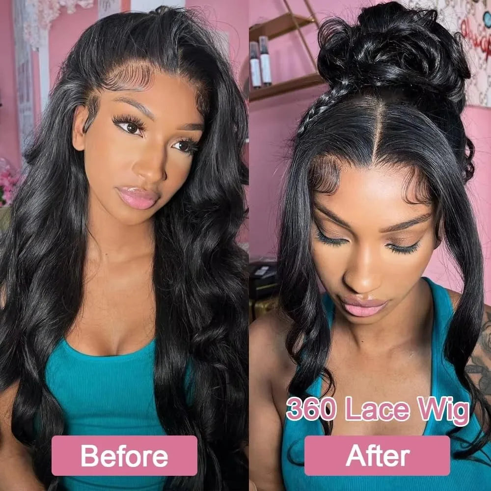 Hidden Strap Body Wave 360 Full Lace Wig Glueless Drawstring
