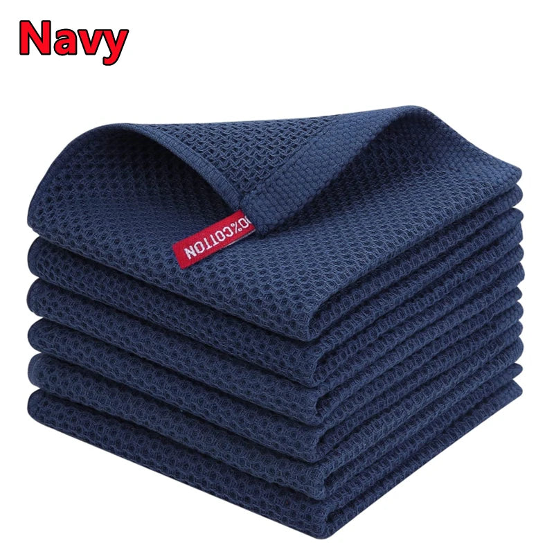 Six Pack 100 Percent Cotton Waffle Weave Dish Cloths