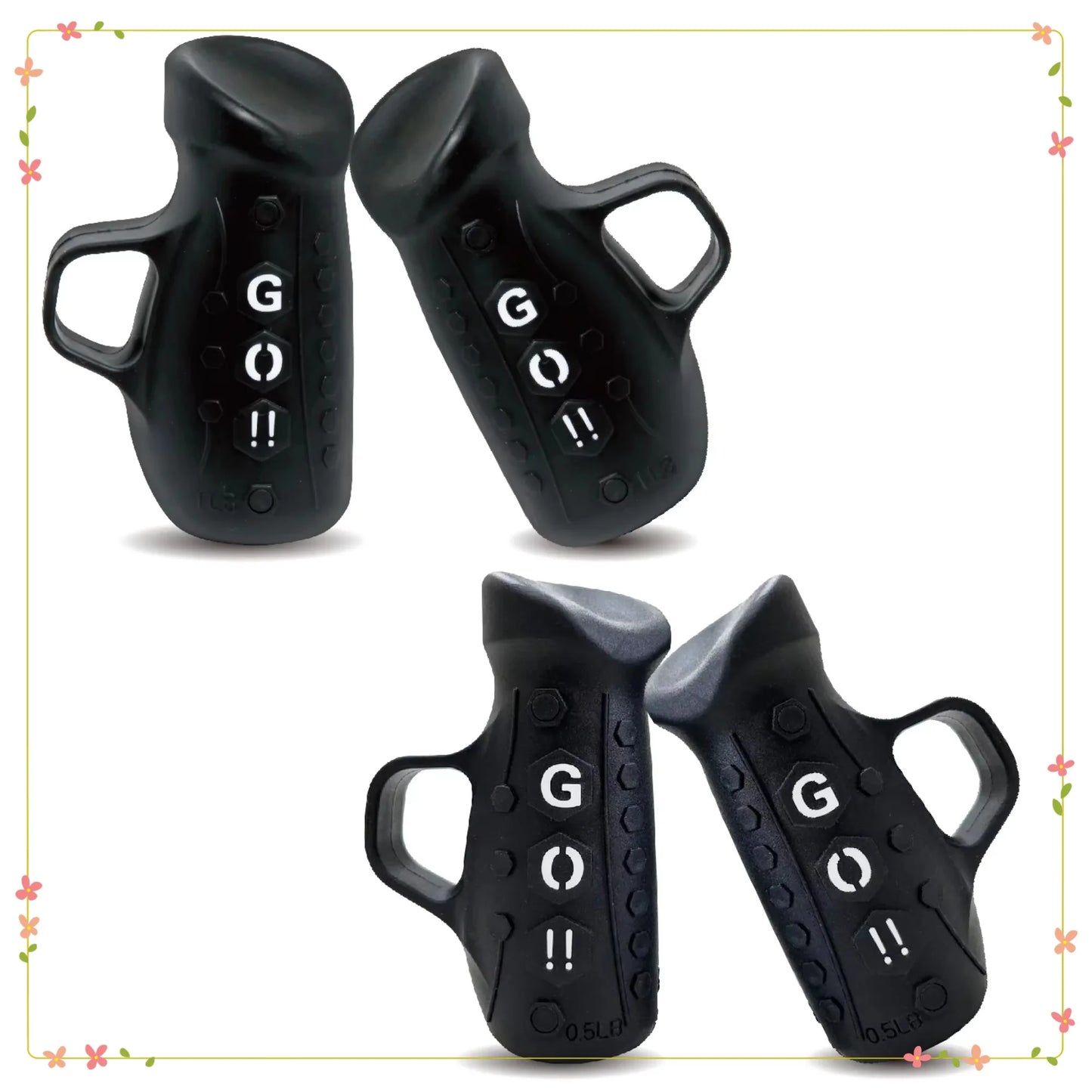 Black Dumbbell Set 1lb and Half Pound Weights for Rehab