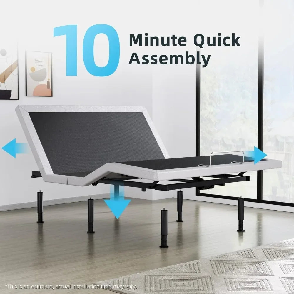 Queen Adjustable Bed Base With Massage And Wireless Remote