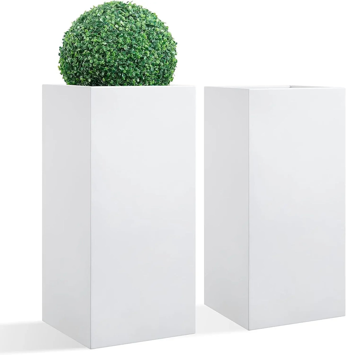 Heavy Metallic Planter Box With Gold Edge Indoor Outdoor