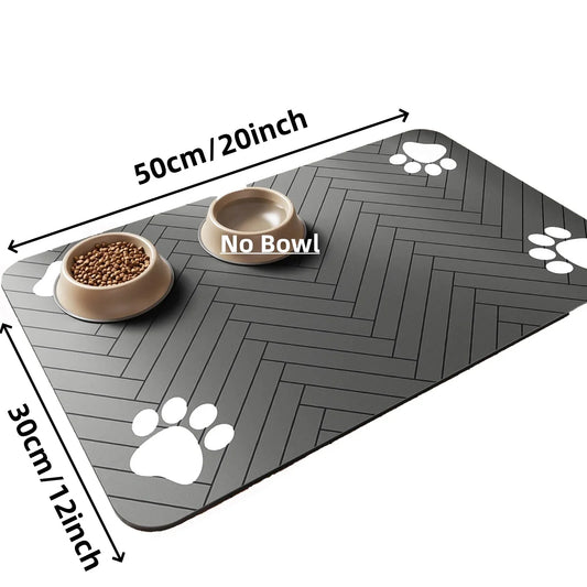 Pet Feeding Mat Absorbent Placemat With Waterproof Backing