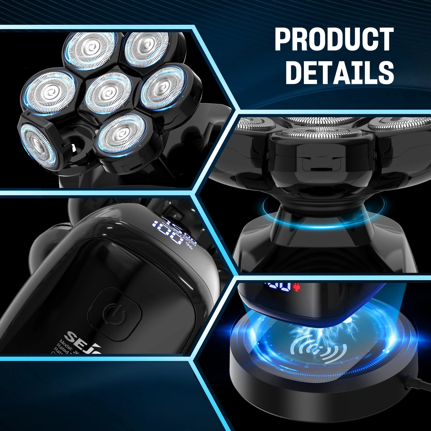 SEJOY Men Electric Shaver Kit For Bald Head And Beard