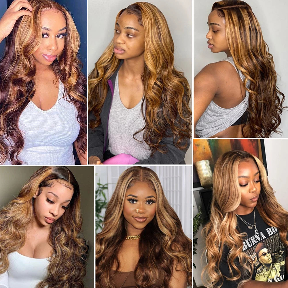 Brazilian Body Wave Wig Honey Blonde 13x6 HD Lace Front Wig