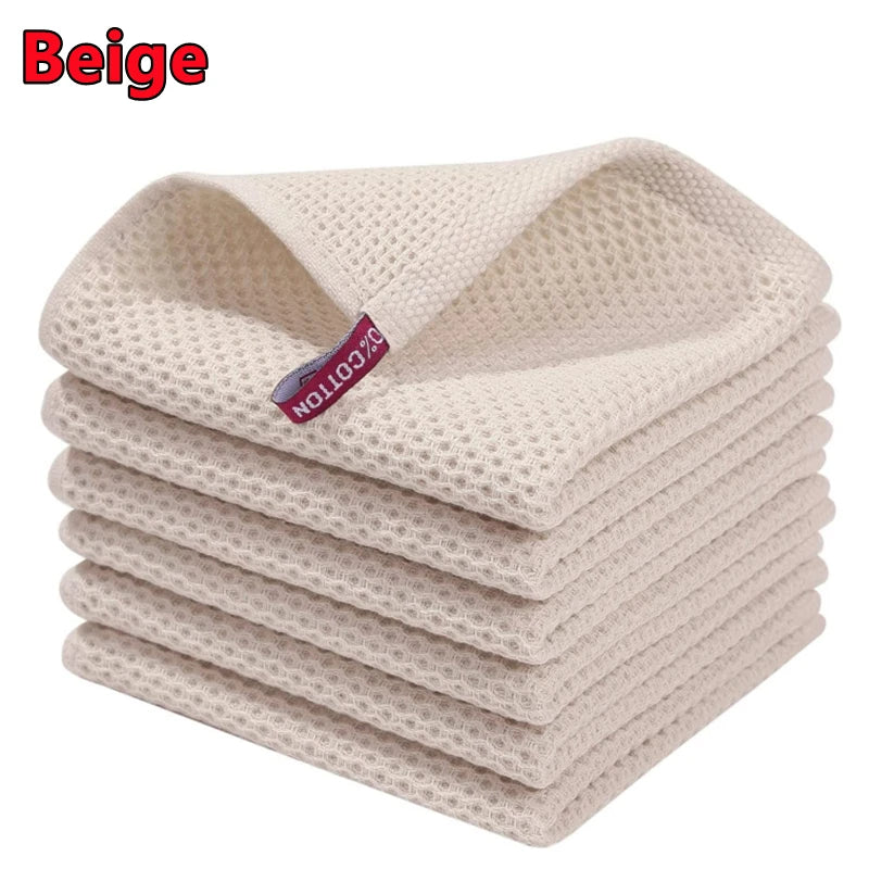 Six Pack 100 Percent Cotton Waffle Weave Dish Cloths