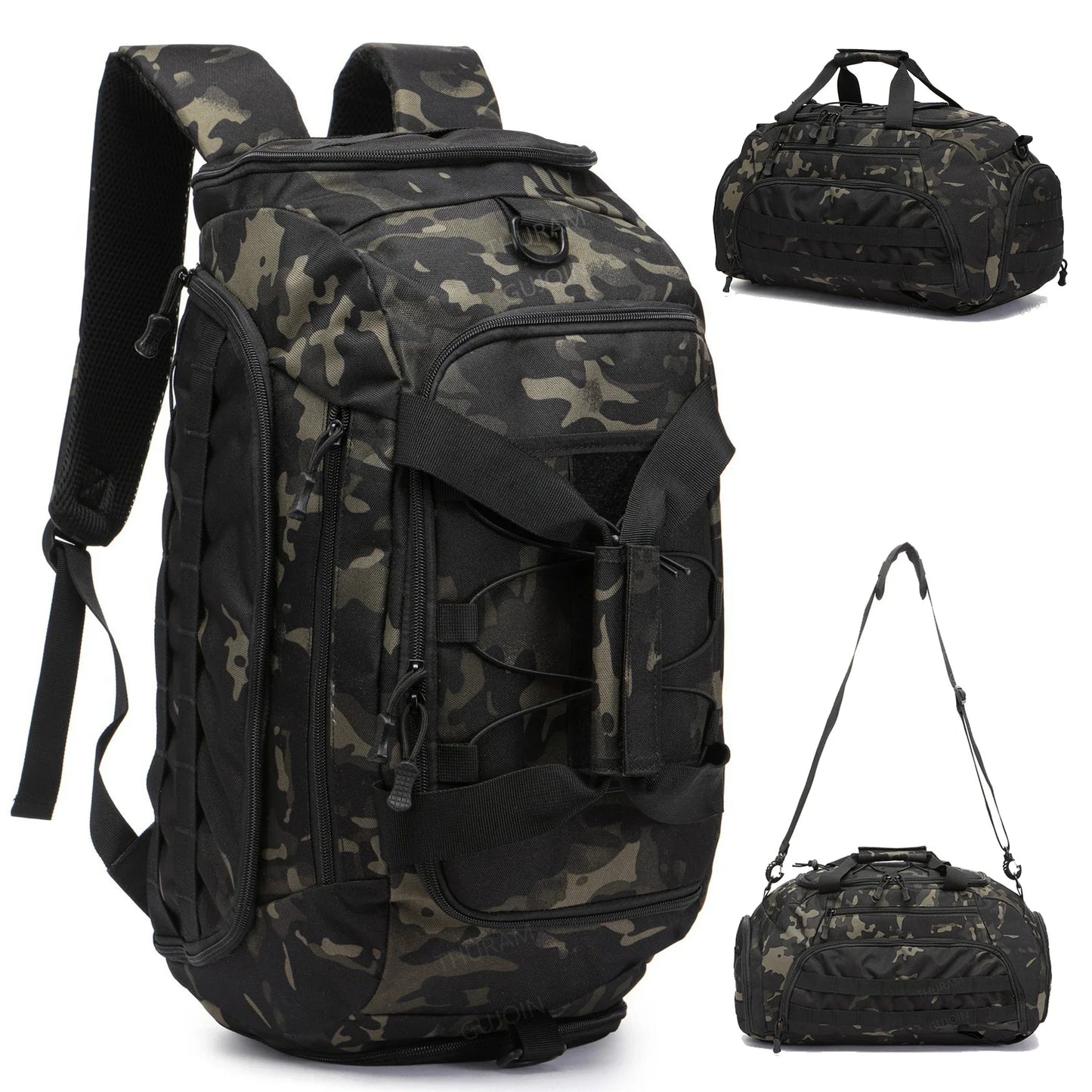3 In 1 Tactical Gym Backpack With Shoe Compartment Duffel Bag