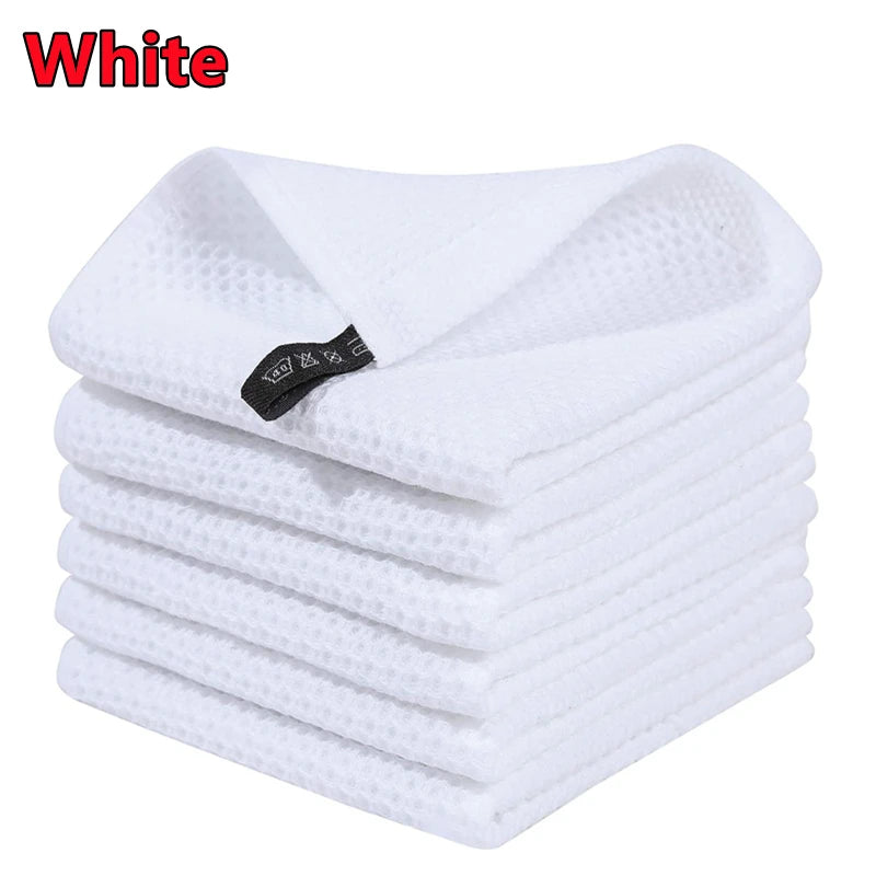 Six Pack 100 Percent Cotton Waffle Weave Dish Cloths