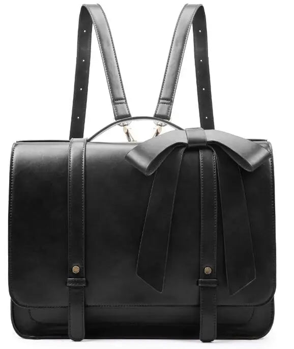 PU Leather 14 Inch Laptop Bag for Women Courier Shoulder Satchel Square Bag for College Travel