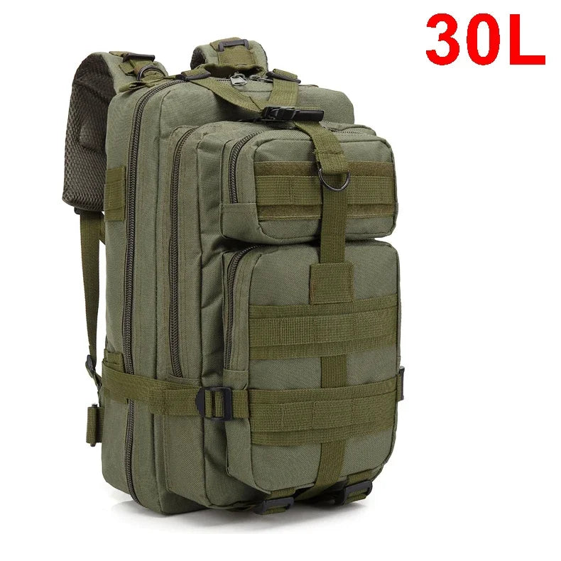 30 To 50L Tactical Backpack Unisex Assault Pack Molle System Survival Hiking Trekking EDC Hunting Bag